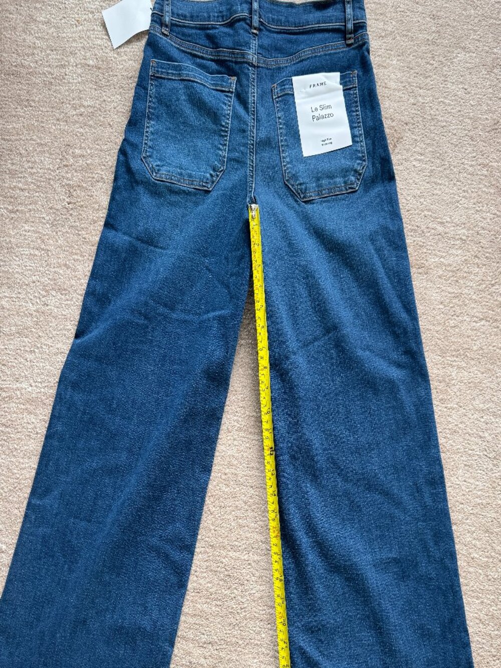 NWT FRAME Le Slim Palazzo Jeans 30 High Rise Wide Leg Medium Blue - Picture 7 of 8